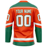 Custom Orange Kelly Green Solid Colour Hockey Jersey