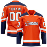 Custom Orange Navy Solid Colour Hockey Jersey