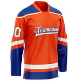 Custom Orange Royal Solid Colour Hockey Jersey