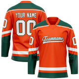 Custom Orange Kelly Green Solid Colour Hockey Jersey