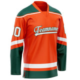 Custom Orange Kelly Green Solid Colour Hockey Jersey