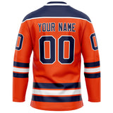 Custom Orange Navy Solid Colour Hockey Jersey