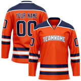 Custom Orange Navy Solid Colour Hockey Jersey