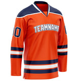 Custom Orange Navy Solid Colour Hockey Jersey