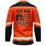 Custom Orange Black Solid Colour Hockey Jersey