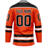 Custom Orange Black Solid Colour Hockey Jersey