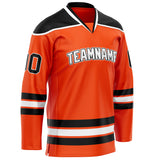 Custom Orange Black Solid Colour Hockey Jersey