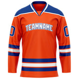 Custom Orange Royal Solid Colour Hockey Jersey