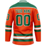 Custom Orange Kelly Green Solid Colour Hockey Jersey