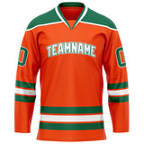 Custom Orange Kelly Green Solid Colour Hockey Jersey