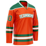 Custom Orange Kelly Green Solid Colour Hockey Jersey