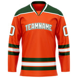 Custom Orange Kelly Green Solid Colour Hockey Jersey