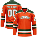 Custom Orange Kelly Green Solid Colour Hockey Jersey