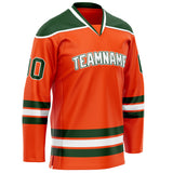 Custom Orange Kelly Green Solid Colour Hockey Jersey