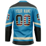 Custom Panther Blue Black Solid Colour Hockey Jersey