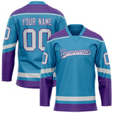 Custom Panther Blue Purple Solid Colour Hockey Jersey