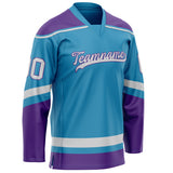 Custom Panther Blue Purple Solid Colour Hockey Jersey