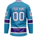 Custom Panther Blue Purple Solid Colour Hockey Jersey