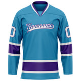 Custom Panther Blue Purple Solid Colour Hockey Jersey