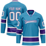 Custom Panther Blue Purple Solid Colour Hockey Jersey