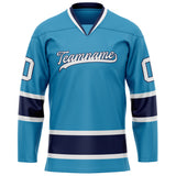 Custom Panther Blue White Solid Colour Hockey Jersey