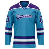 Custom Panther Blue Purple Solid Colour Hockey Jersey