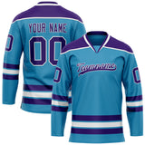 Custom Panther Blue Purple Solid Colour Hockey Jersey