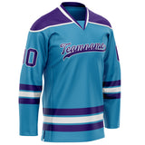 Custom Panther Blue Purple Solid Colour Hockey Jersey