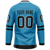 Custom Panther Blue Black Solid Colour Hockey Jersey