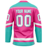 Custom Pink Teal Solid Colour Hockey Jersey