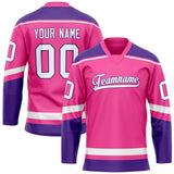 Custom Pink Purple Solid Colour Hockey Jersey