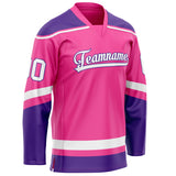 Custom Pink Purple Solid Colour Hockey Jersey