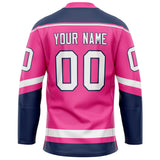 Custom Pink Navy Solid Colour Hockey Jersey