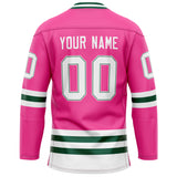 Custom Pink Kelly Green Solid Colour Hockey Jersey