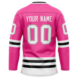 Custom Pink Black Solid Colour Hockey Jersey