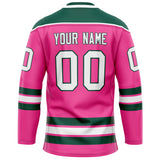 Custom Pink Kelly Green Solid Colour Hockey Jersey