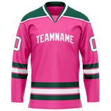 Custom Pink Kelly Green Solid Colour Hockey Jersey