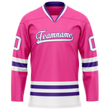 Custom Pink Purple Solid Colour Hockey Jersey