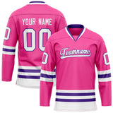 Custom Pink Purple Solid Colour Hockey Jersey