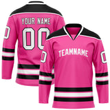 Custom Pink Black Solid Colour Hockey Jersey