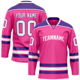 Custom Pink Purple Solid Colour Hockey Jersey