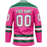 Custom Pink Kelly Green Solid Colour Hockey Jersey