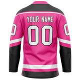 Custom Pink Black Solid Colour Hockey Jersey