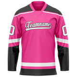 Custom Pink Black Solid Colour Hockey Jersey