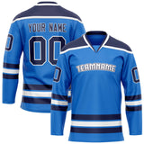 Custom Powder Blue Navy Solid Colour Hockey Jersey