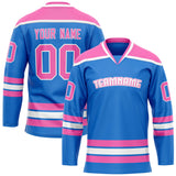 Custom Powder Blue Pink Solid Colour Hockey Jersey