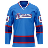 Custom Powder Blue Navy Solid Colour Hockey Jersey