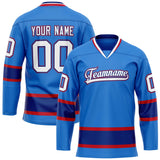 Custom Powder Blue Navy Solid Colour Hockey Jersey