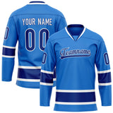 Custom Powder Blue Navy Solid Colour Hockey Jersey