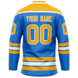 Custom Powder Blue Gold Solid Colour Hockey Jersey